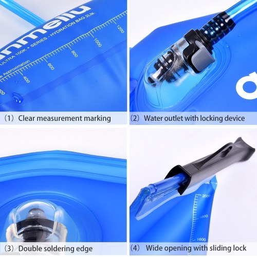 2 لتر ترطيب المثانة تسرب المقدمة حزمة كيس خزان المياه لركوب الدراجات الجري المشي لمسافات طويلة