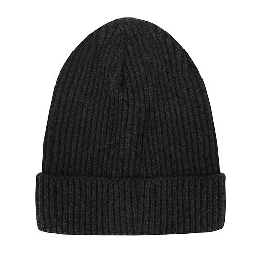 Outdoor Knitted Vertical Striped Wool Hat