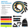 TOMSHOO 16pcs Resistance Bands Set Exercise Loop Bands Tube Bands with Door Anchor Handles Ankle Straps Carry Bag for Resistance Training Physical Therapy Home Workouts