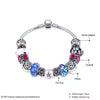 Fashion Unique Charm Colorful Crystal Beads Silver Plated Metal Chain Bracelet Bangle Jewelry for Women Girl Gift Party
