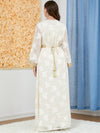 Golden Lace Belt Design Single Breasting Dress and Outerwear Suit