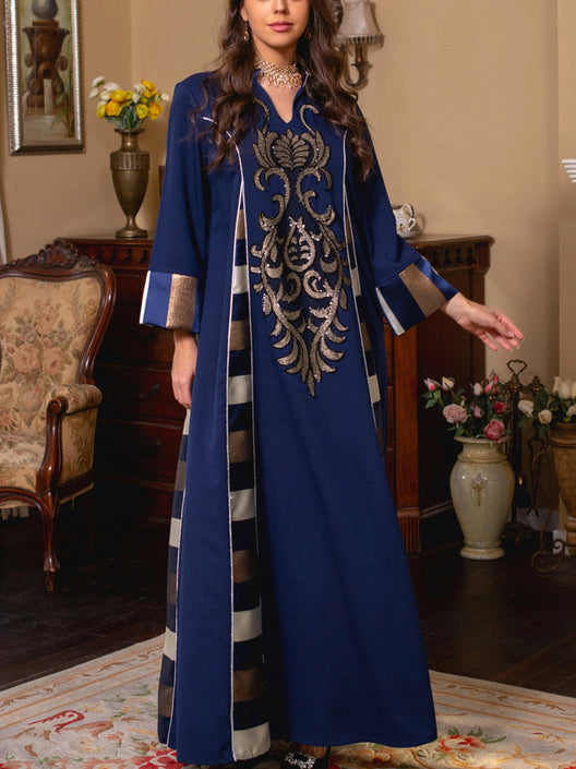 الترتر التطريز المرقور مخطط V kaftan