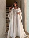 White Ethnic Embroidered Dress and OutwearTwo-Piece Set