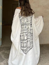 White Ethnic Embroidered Dress and OutwearTwo-Piece Set