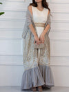 Elegant Round Neck Dress and Sequin Tunic Set