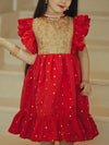 Floral Print Ruffle Sleeve Dress