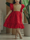 Floral Print Ruffle Sleeve Dress