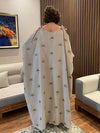 Strappy shoulder belt batwing sleeve maxi dress
