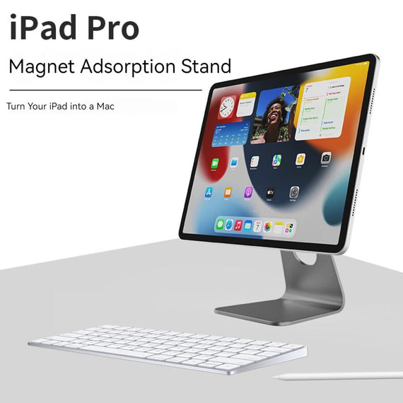 AGM-2359004 Combo Set Aluminum Alloy Magnet Attachment Stand With  Wireless Bluetooth Foldable Keyboard