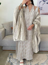 Knitted Neckband Tassel Kaftan
