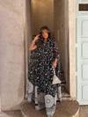 Ethnic Floral Print V-neck Dress and Outwear Two-Piece Set