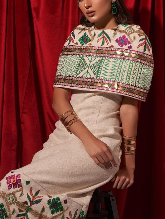 نمط شال شعبي قديم تصميم فستان أنيق