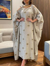 Strappy shoulder belt batwing sleeve maxi dress