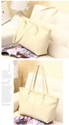 New Fashion Women PU Leather Handbag Candy Color Tote Shoulder Bag Black