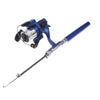 Mini Aluminum Pocket Pen Fishing Rod Pole + Reel Purple
