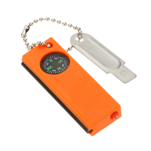 Outdoor Portable Water Resistant Travel Survival Magnesium Stone Flint Fire Starter Lighter Maker Kit with LED Flashlight Compass